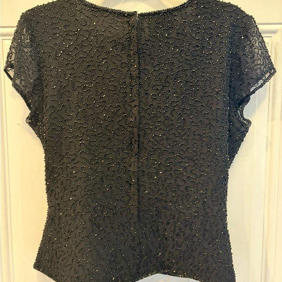 Black Beaded Women's Top - Picture 3 of 4